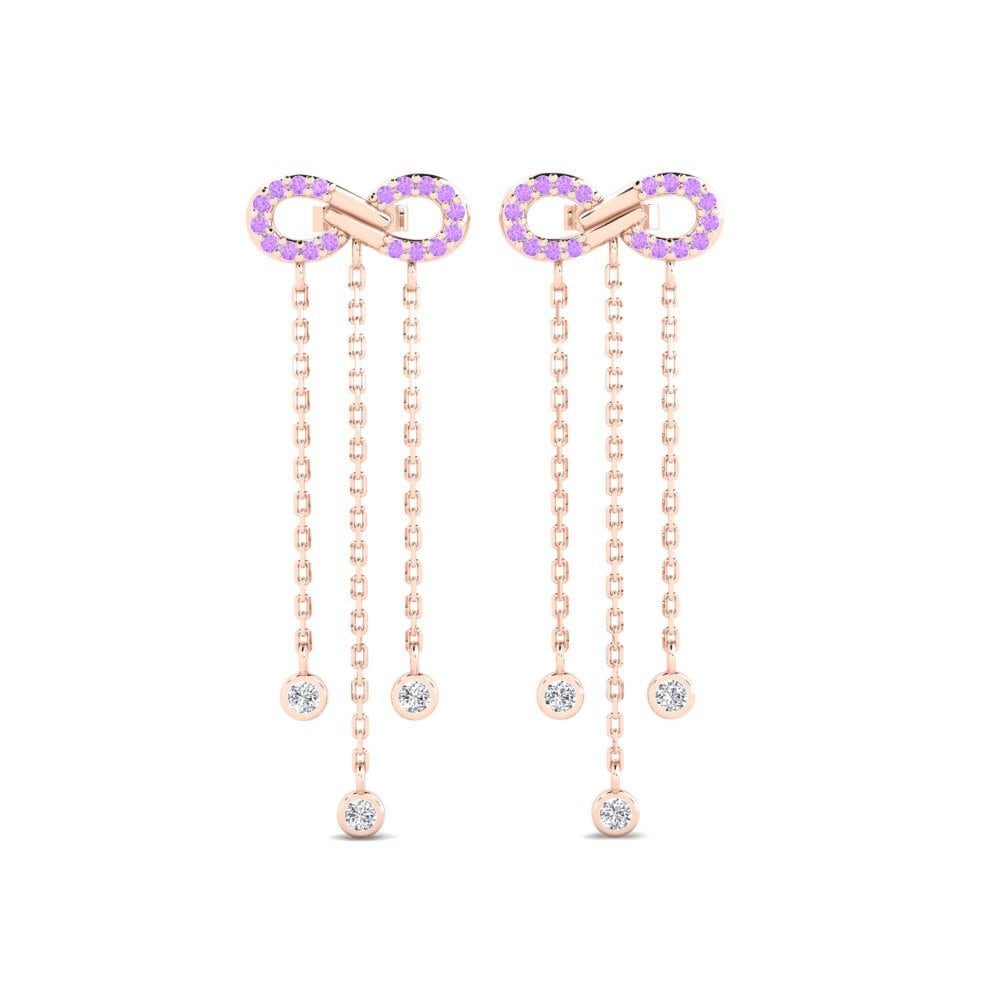 9ct Rose Gold Amethyst Women's Earring Jednota