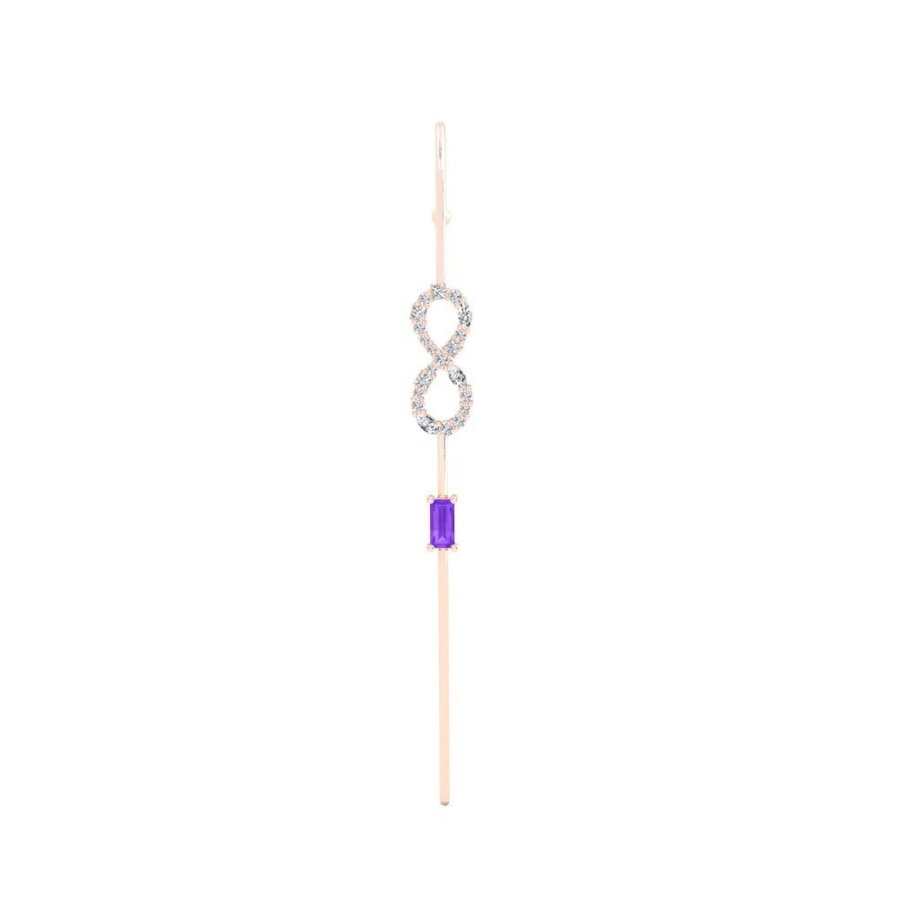 9ct Rose Gold Amethyst Ear Piercing Loistaa