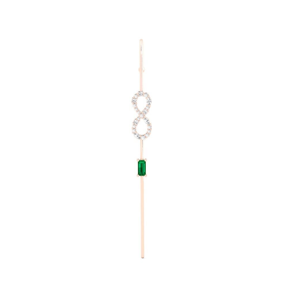 Rotgold 585 Grüner Zirkonia Ohrpiercings Loistaa