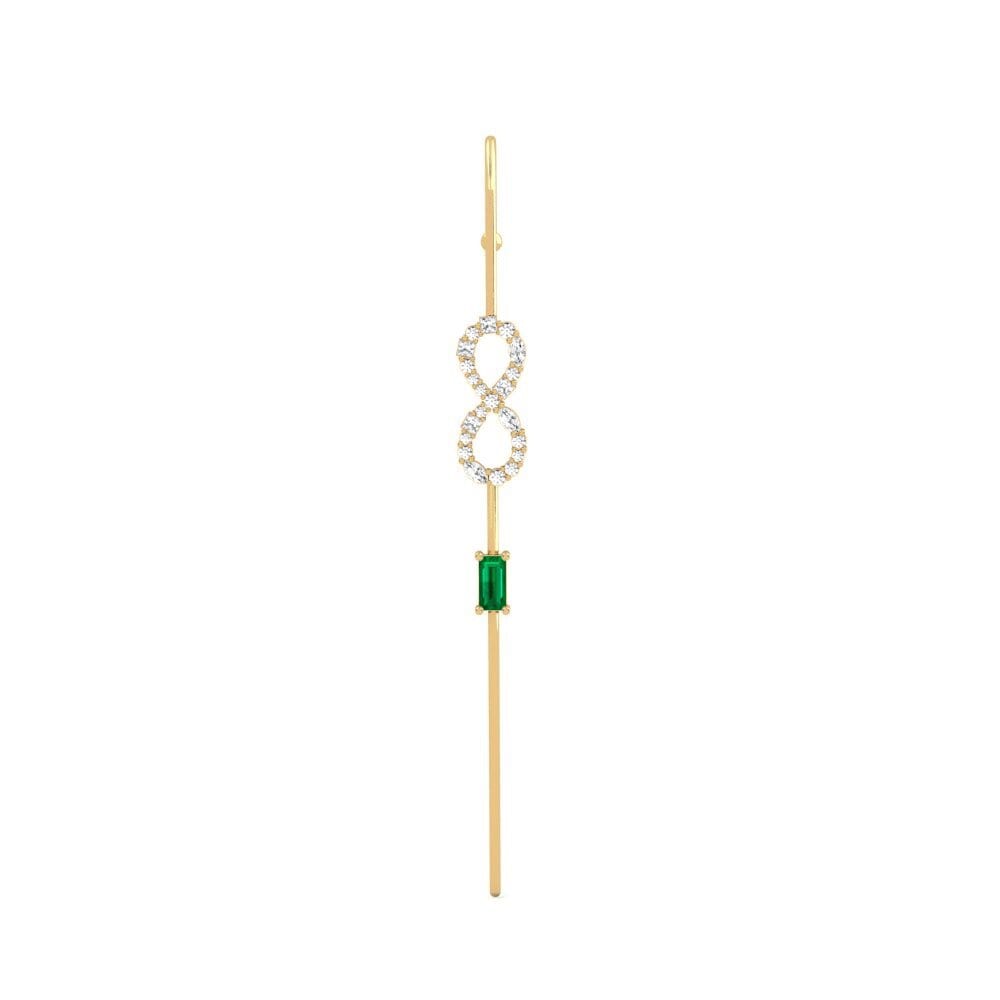 9ct Yellow Gold Green Zirconia Ear Piercing Loistaa