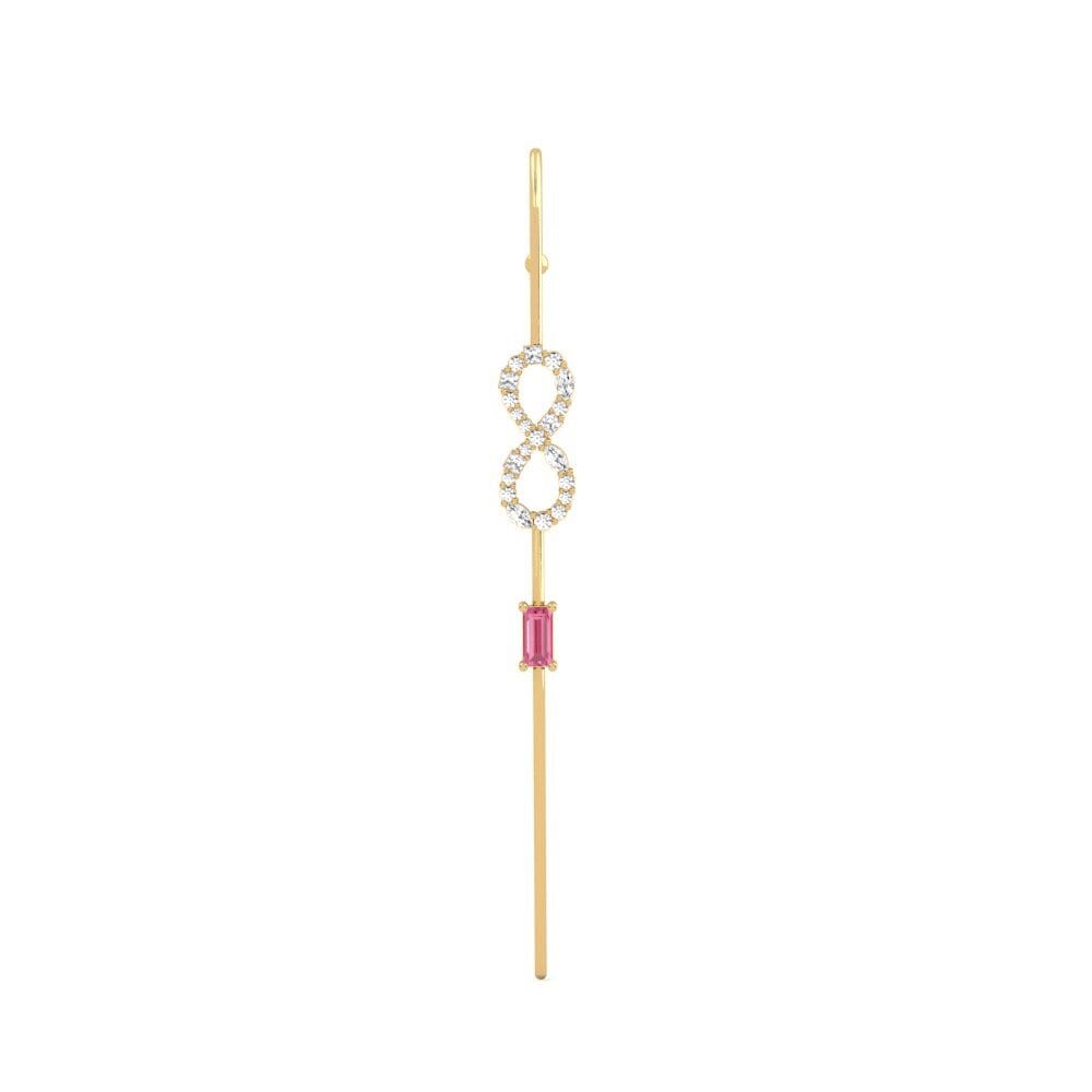 14ct Yellow Gold Pink Sapphire Ear Piercing Loistaa