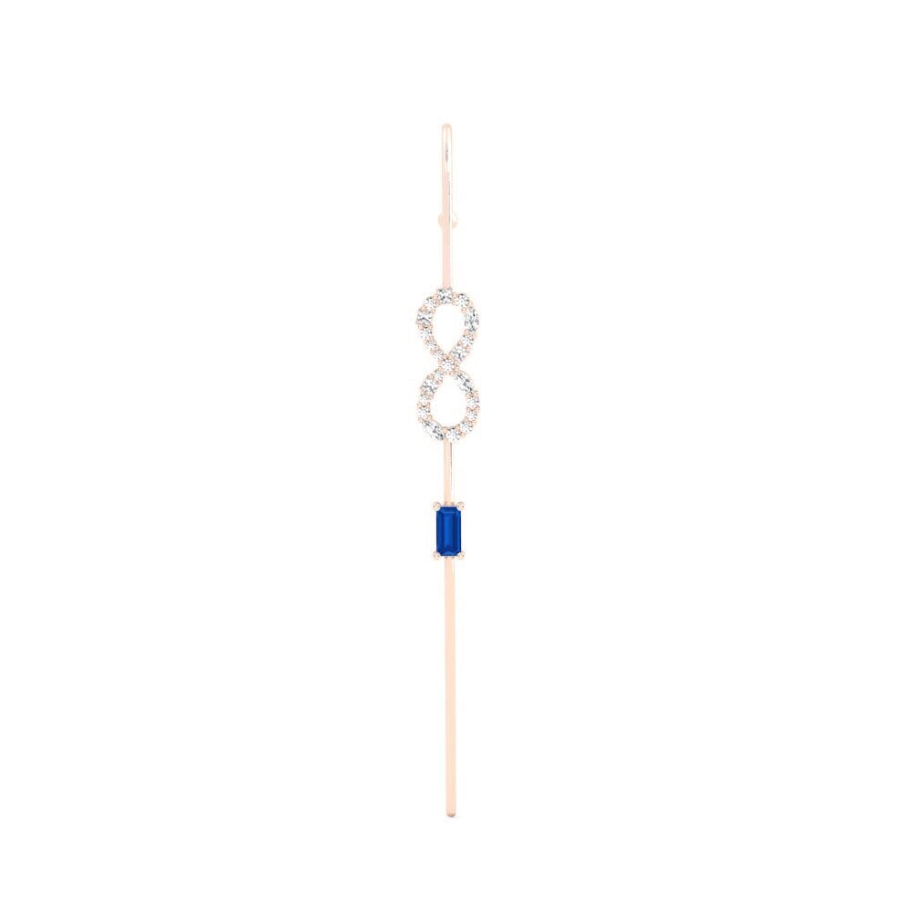 9ct Rose Gold Dark Blue Zirconia Ear Piercing Loistaa
