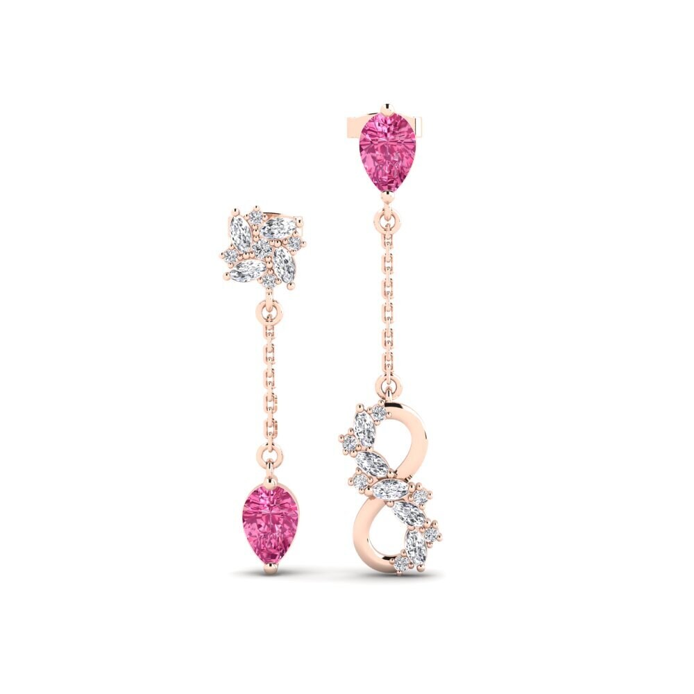 9ct Rose Gold Pink Tourmaline Women's Earring Persici Set