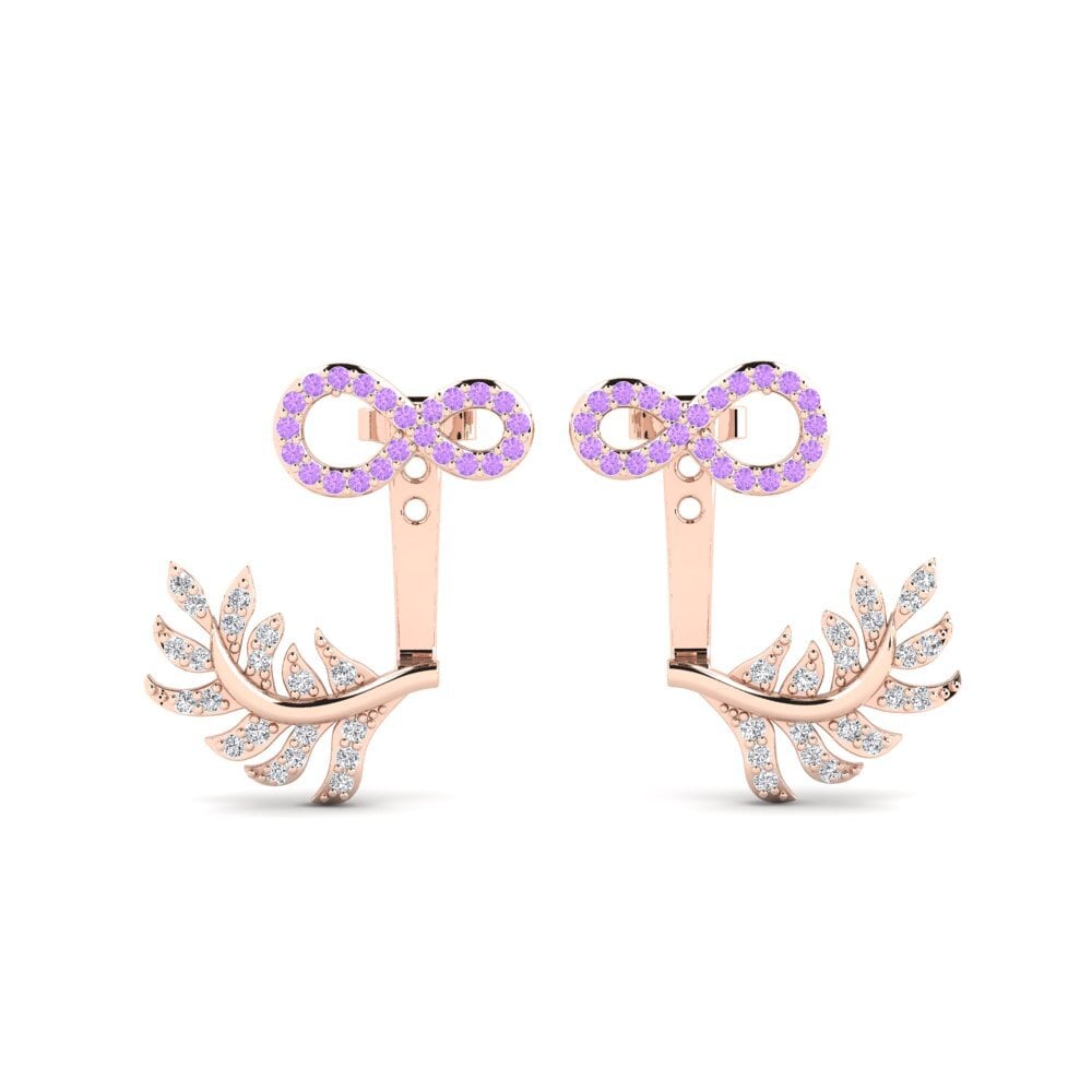 9ct Rose Gold Amethyst Women's Earring Ponnade