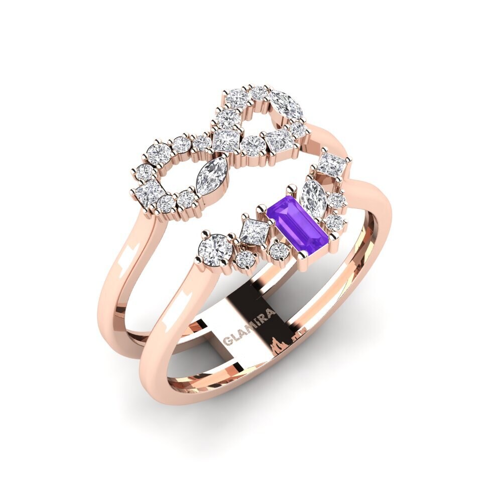 9ct Rose Gold Amethyst Ring Shinnig
