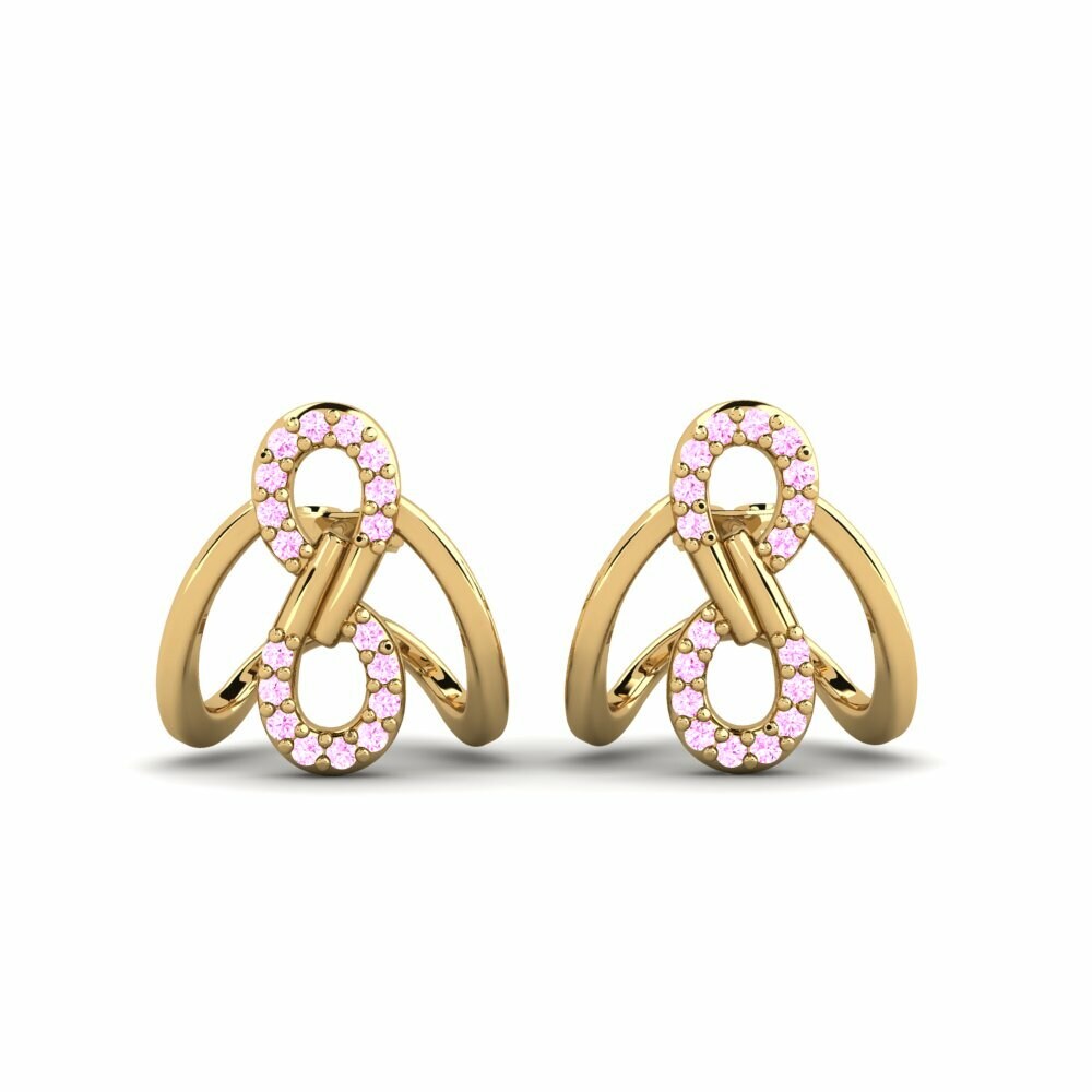 Roze Saffier Dames Oorbellen Spolu