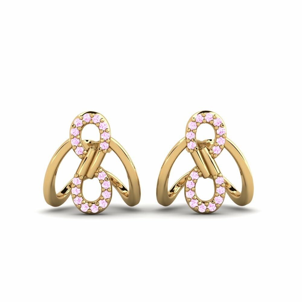 Boucle d'oreille femme Spolu Saphir Rose