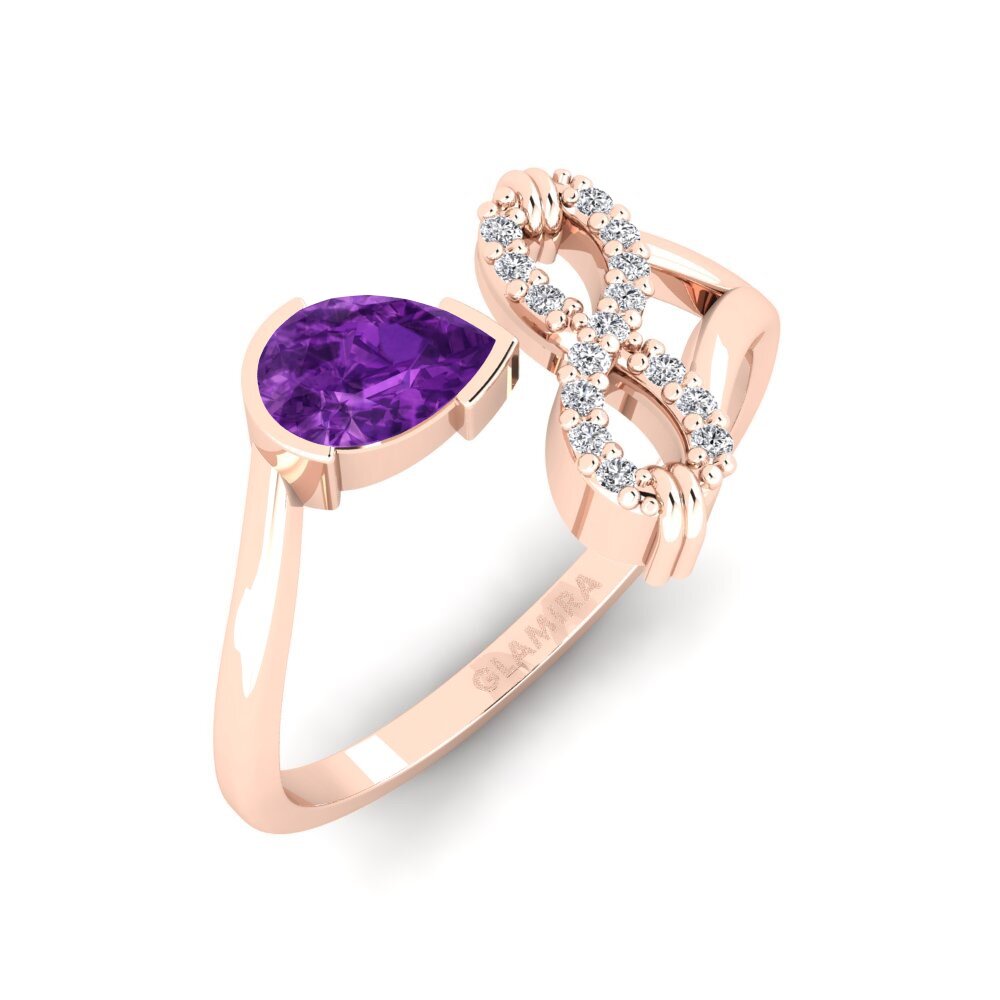 9ct Rose Gold Amethyst Ring Tadafuq