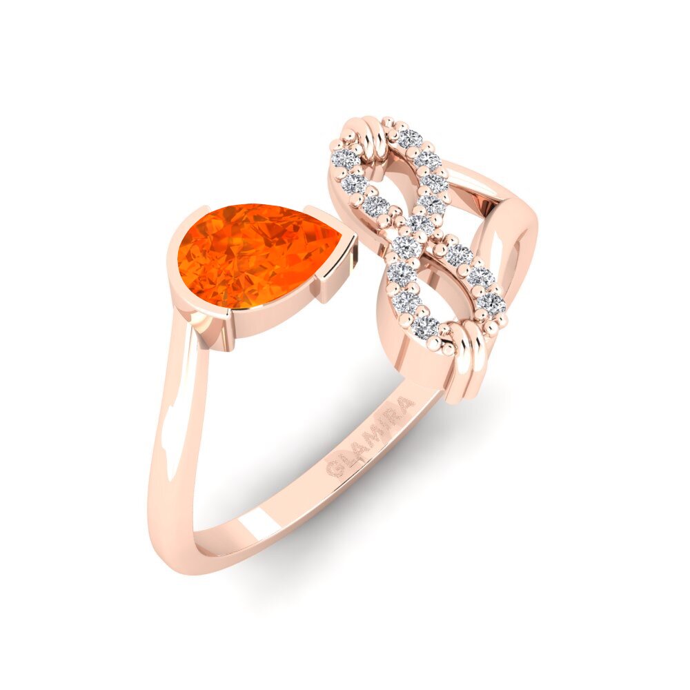 9ct Rose Gold Fire Opal Ring Tadafuq