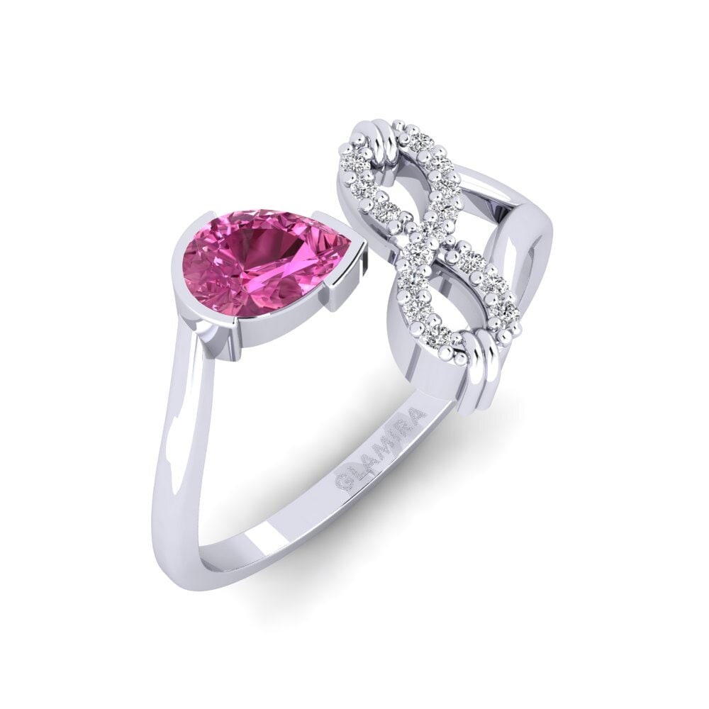 9ct White Gold Pink Topaz Ring Tadafuq
