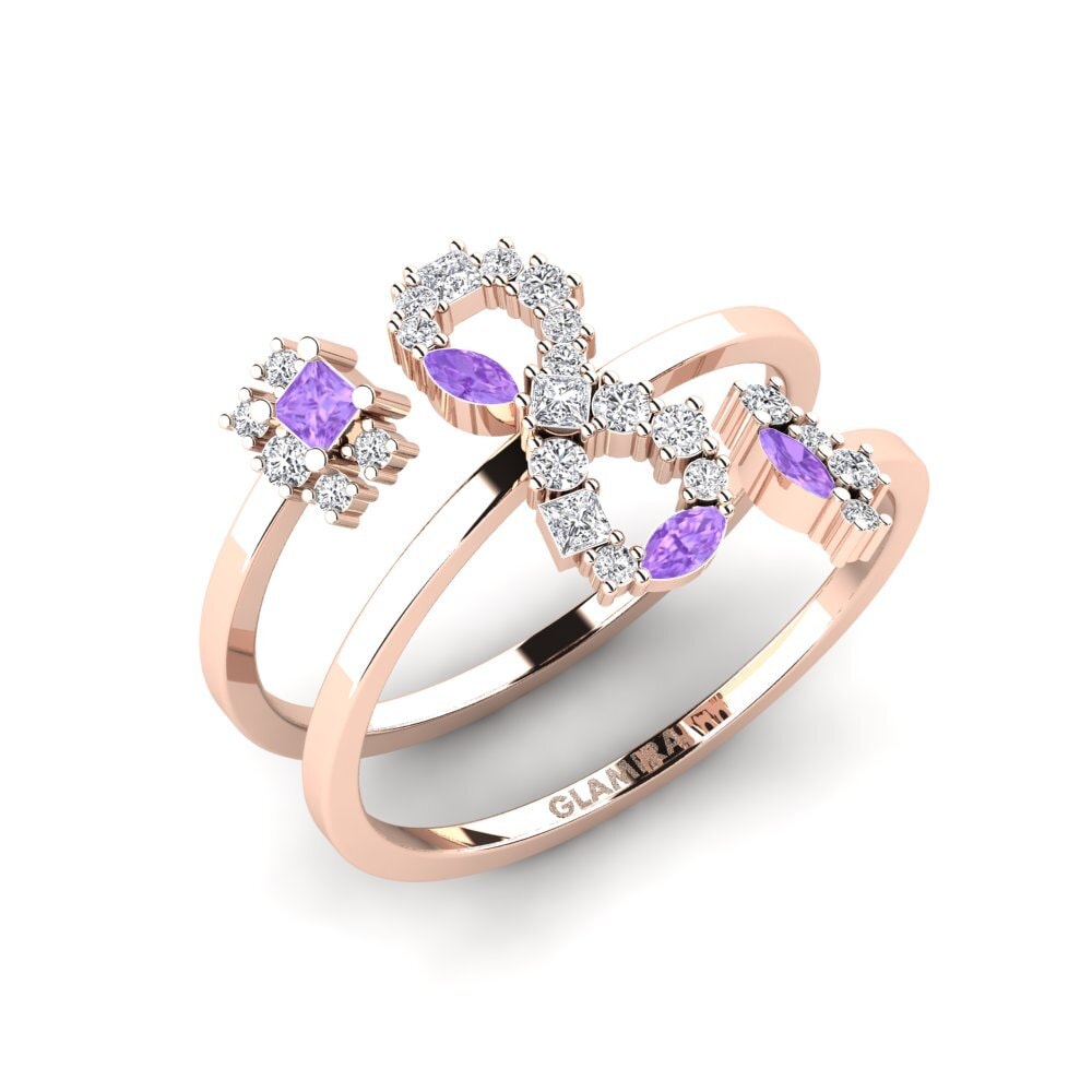 9ct Rose Gold Amethyst Ring Unmatched