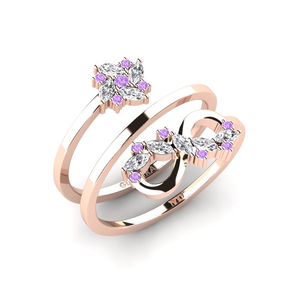 9ct Rose Gold Amethyst Ring Vertere