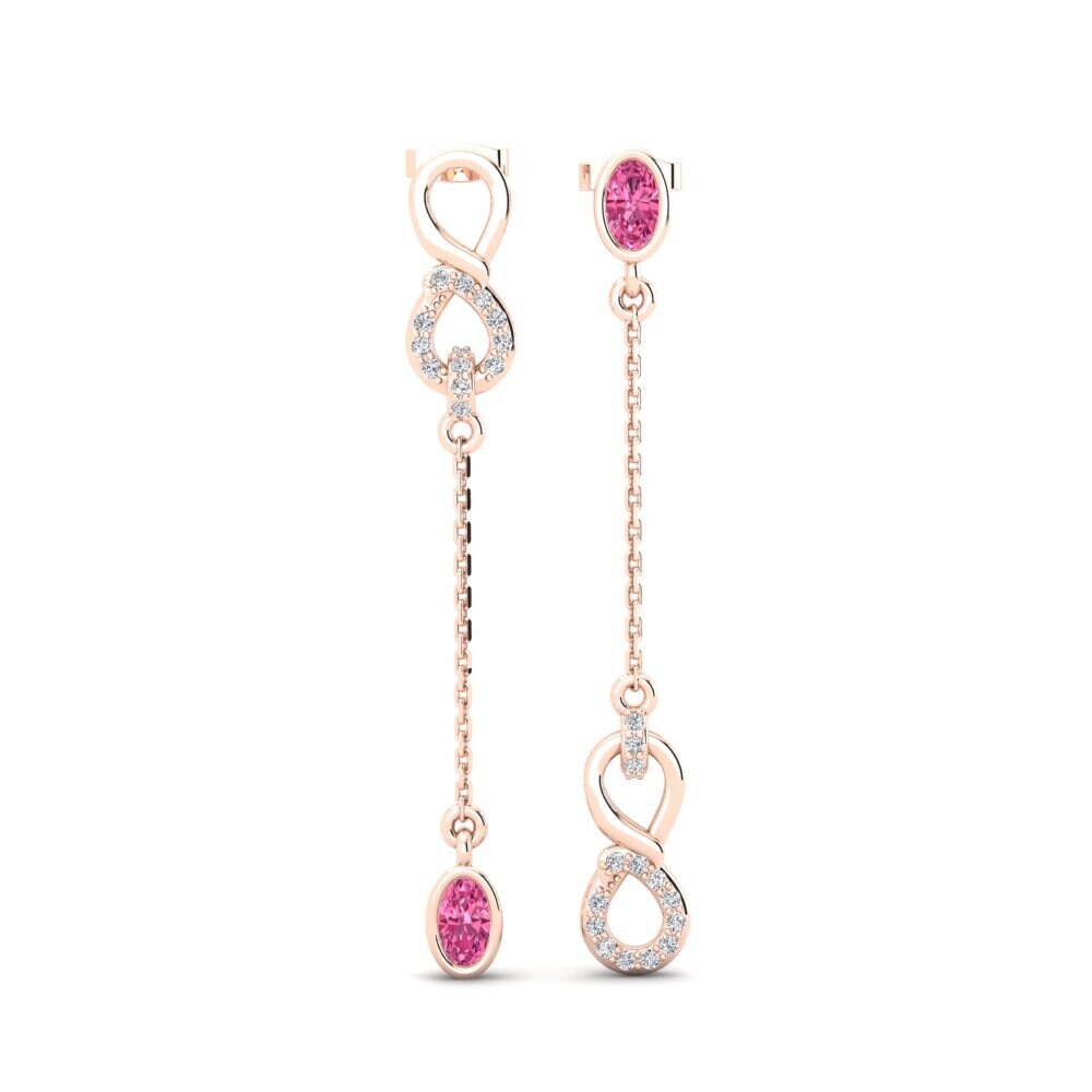 9ct Rose Gold Pink Tourmaline Women's Earring Veza