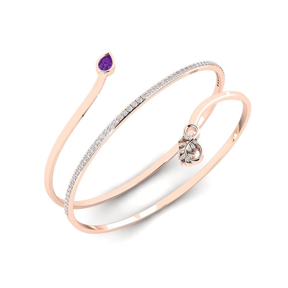 9ct Rose Gold Amethyst Women's Bangle Wabisabi