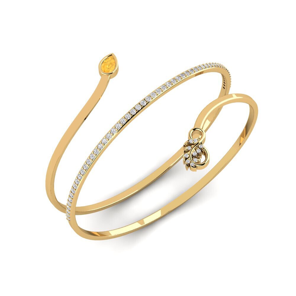 9ct Yellow Gold Citrine Women's Bangle Wabisabi