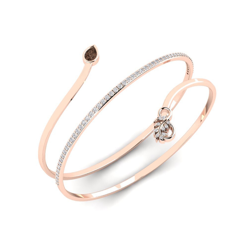 9ct Rose Gold Smoky Quartz Women's Bangle Wabisabi