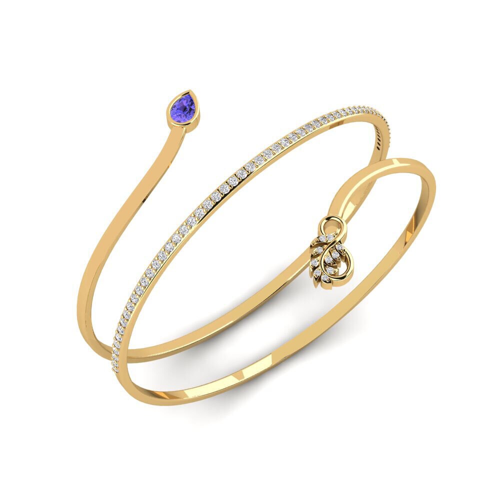 18ct Yellow Gold Tanzanite Women's Bangle Wabisabi