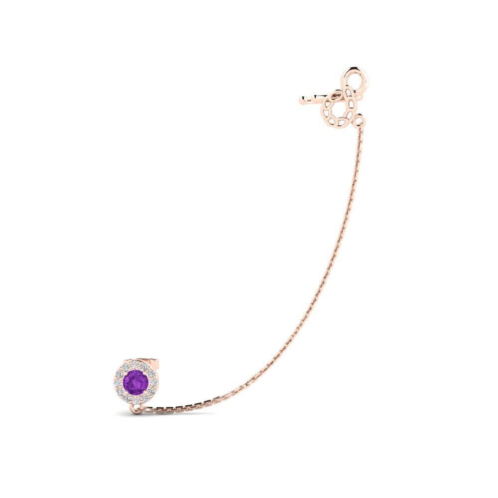 9ct Rose Gold Amethyst Women's Earring Wahda