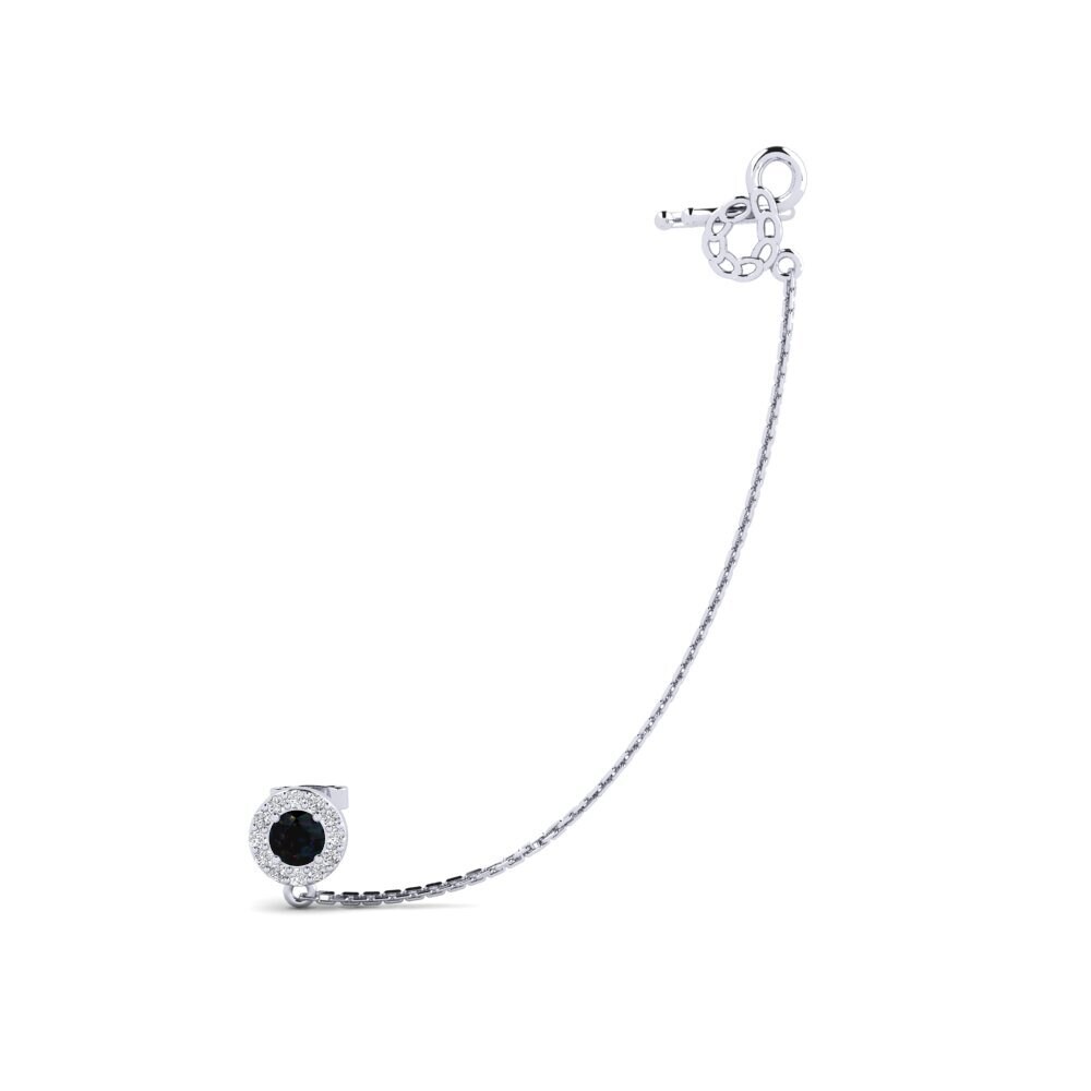 950 Platinum Black Opal Women's Earring Wahda