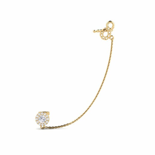 Earring Wahda 585 Yellow Gold & Diamond & White Sapphire