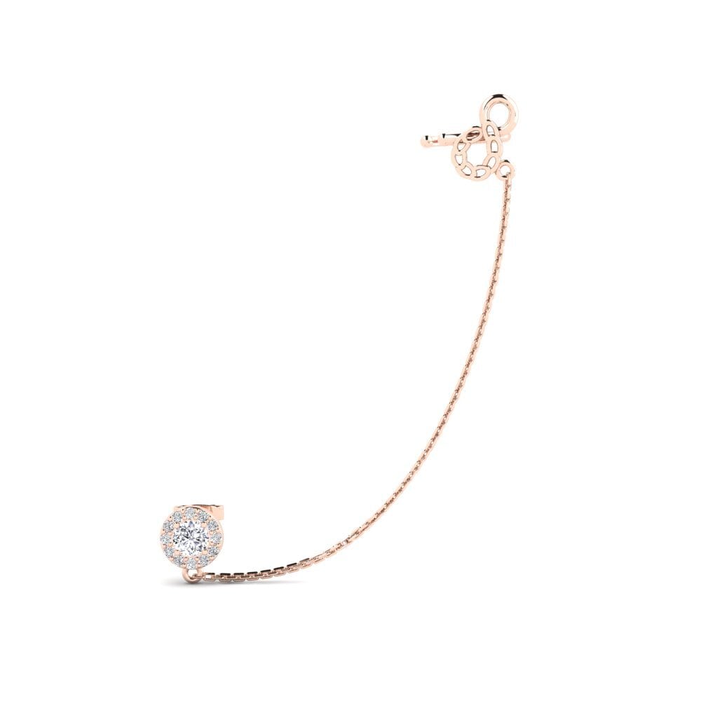 14k Oro Rosa Diamante cultivado en laboratorio Pendiente de mujer Wahda