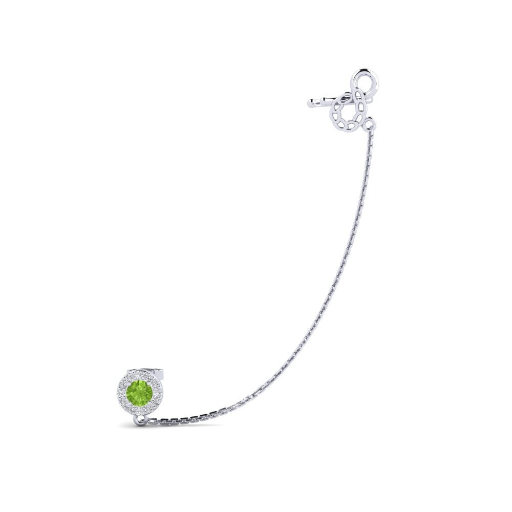 950 Platinum Peridot Women's Earring Wahda