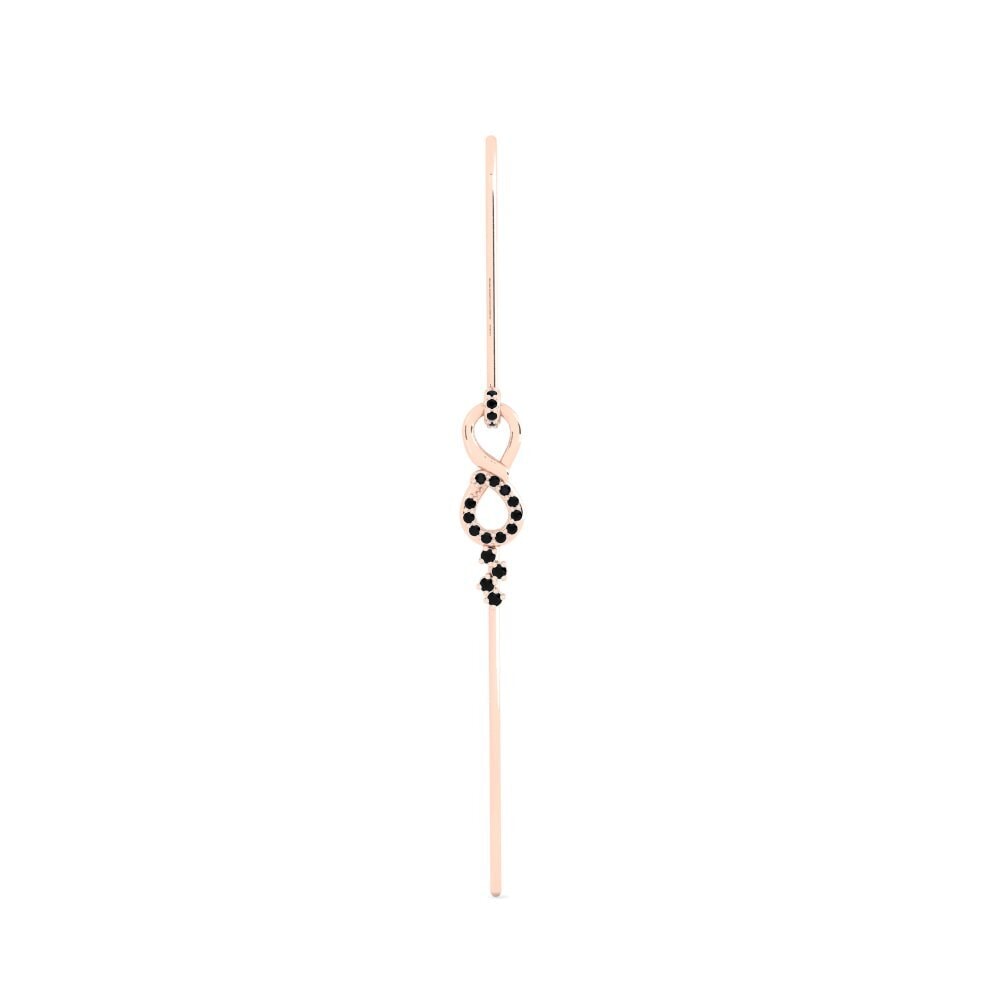 14K Rood Goud Zwarte Diamant Oorpiercing Wananga