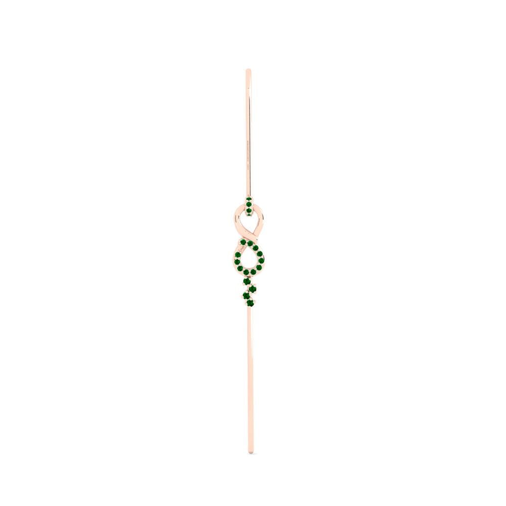 Rotgold 585 Grüner Zirkonia Ohrpiercings Wananga