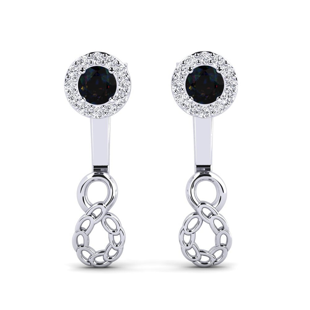 950 Platinum Black Opal Women's Earring Yhteys
