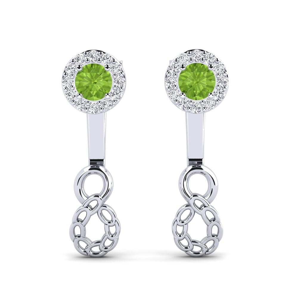 950 Platinum Peridot Women's Earring Yhteys