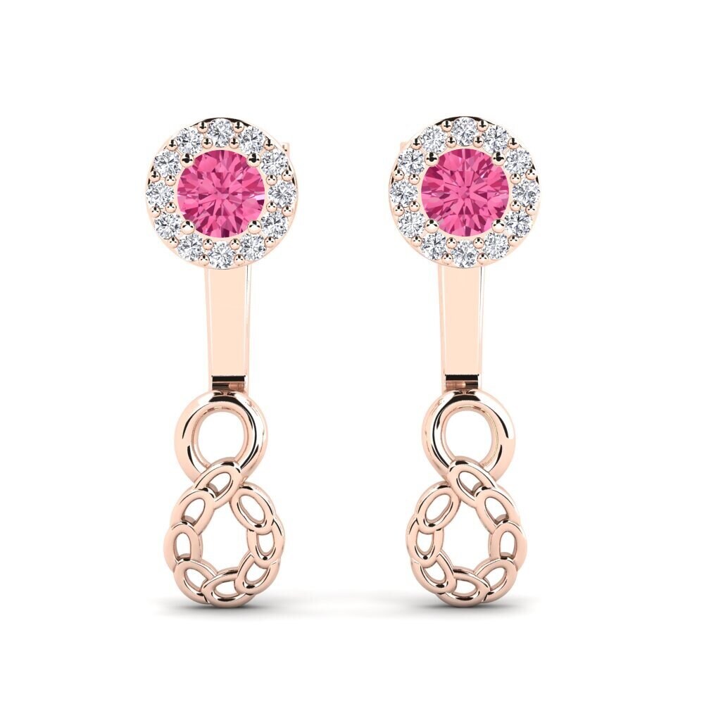 9ct Rose Gold Pink Tourmaline Women's Earring Yhteys