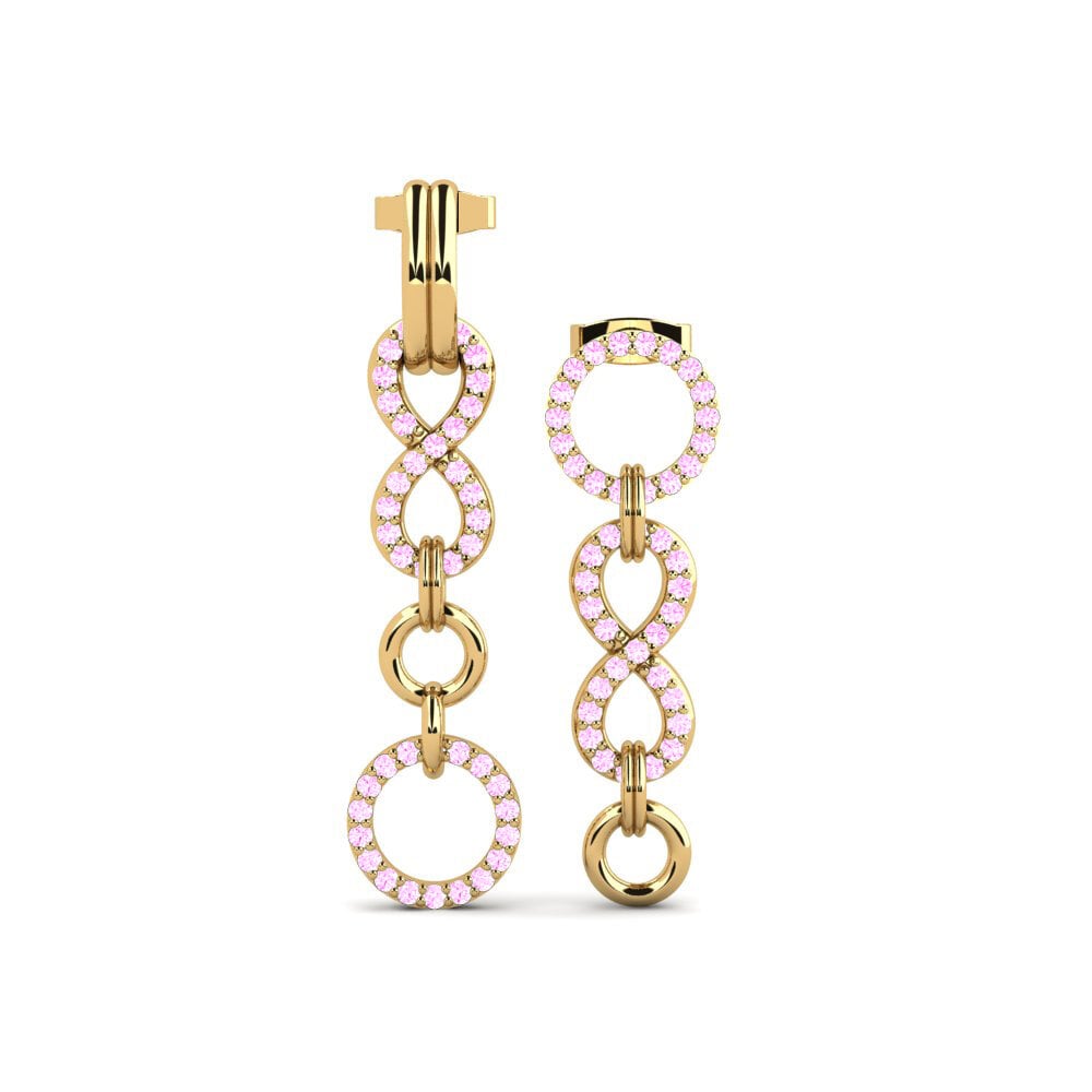 Boucle d'oreille femme Zajedno Saphir Rose