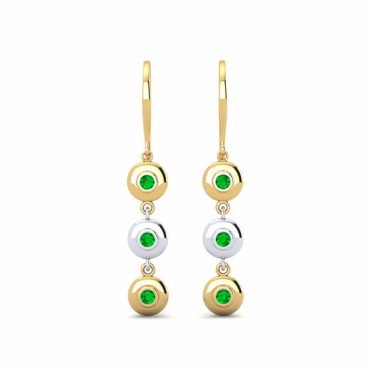 Earring Biggs 585 Yellow & White Gold & Emerald