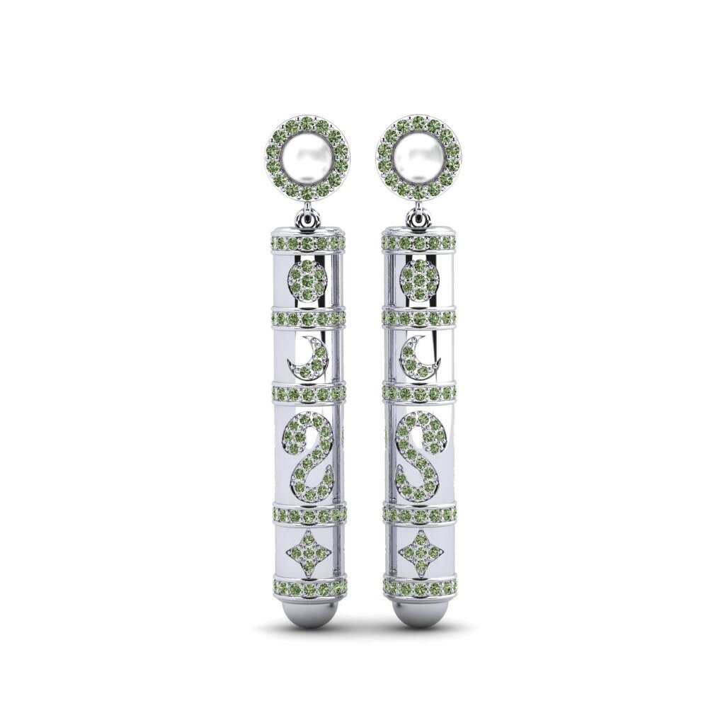 Groene Diamant Dames Oorbellen Brioni