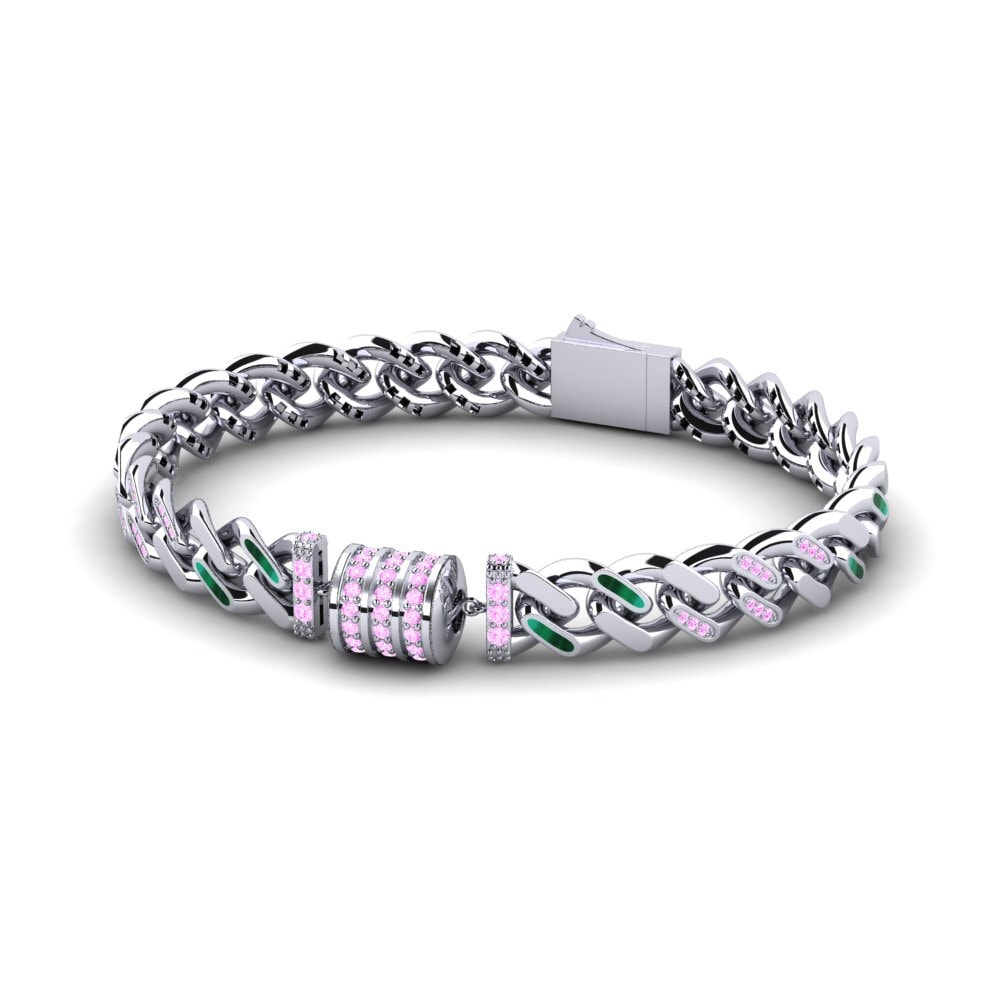 Round Pink Sapphire Women's Bracelet Reconcy