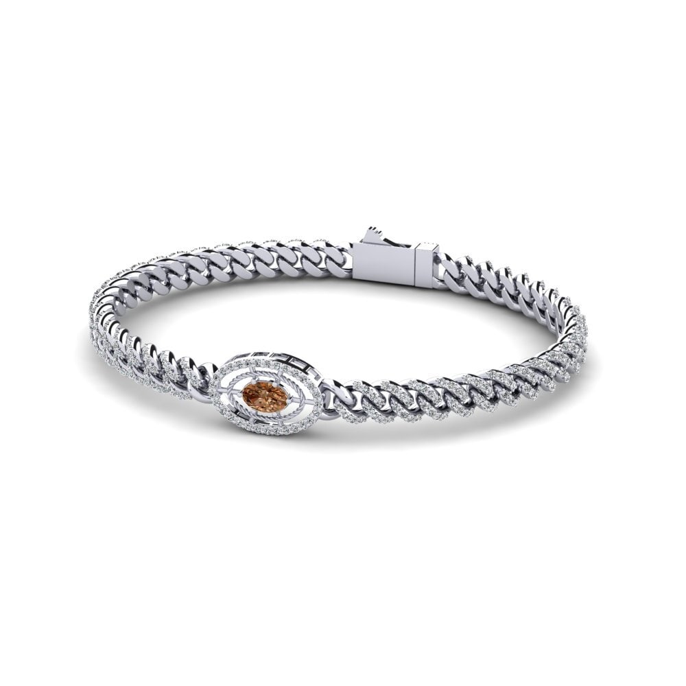 Ovalado Diamante marrón Pulsera Taslasip