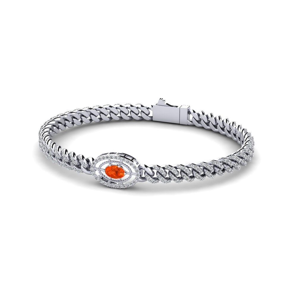 Oval Fire Opal Women's Bracelet Taslasip