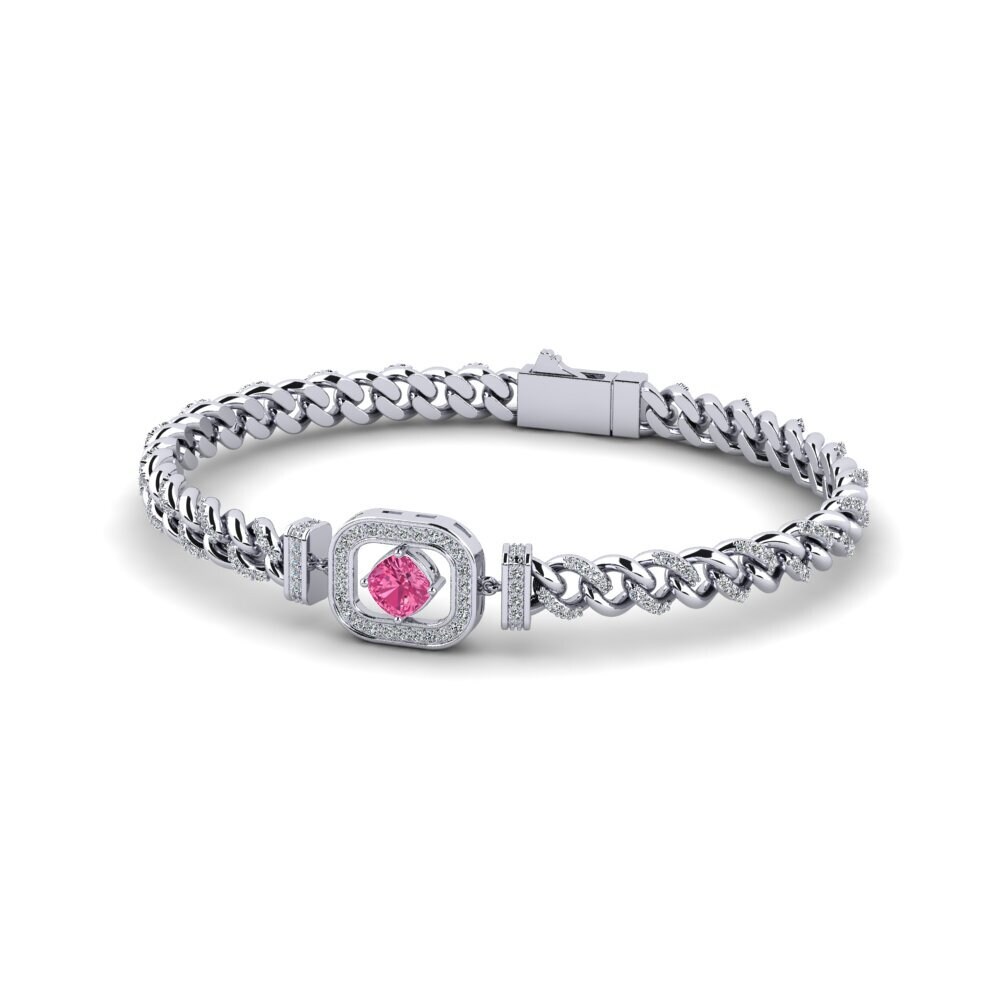 Cushion Pink Tourmaline Women's Bracelet Undefized