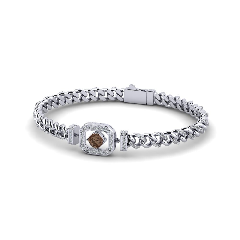 Cushion Smoky Quartz Women's Bracelet Undefized