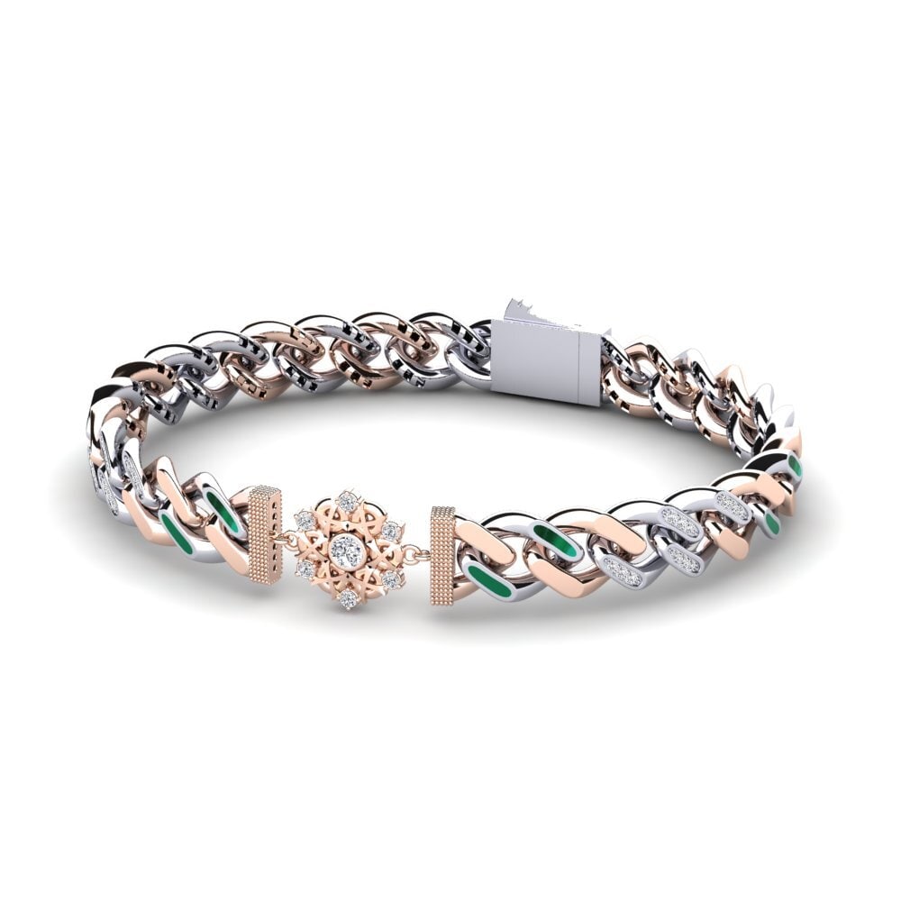 14ct Rose & White Gold Diamond Women's Bracelet Victory