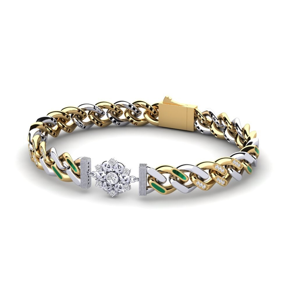 9ct White & Yellow Gold Diamond Women's Bracelet Victory