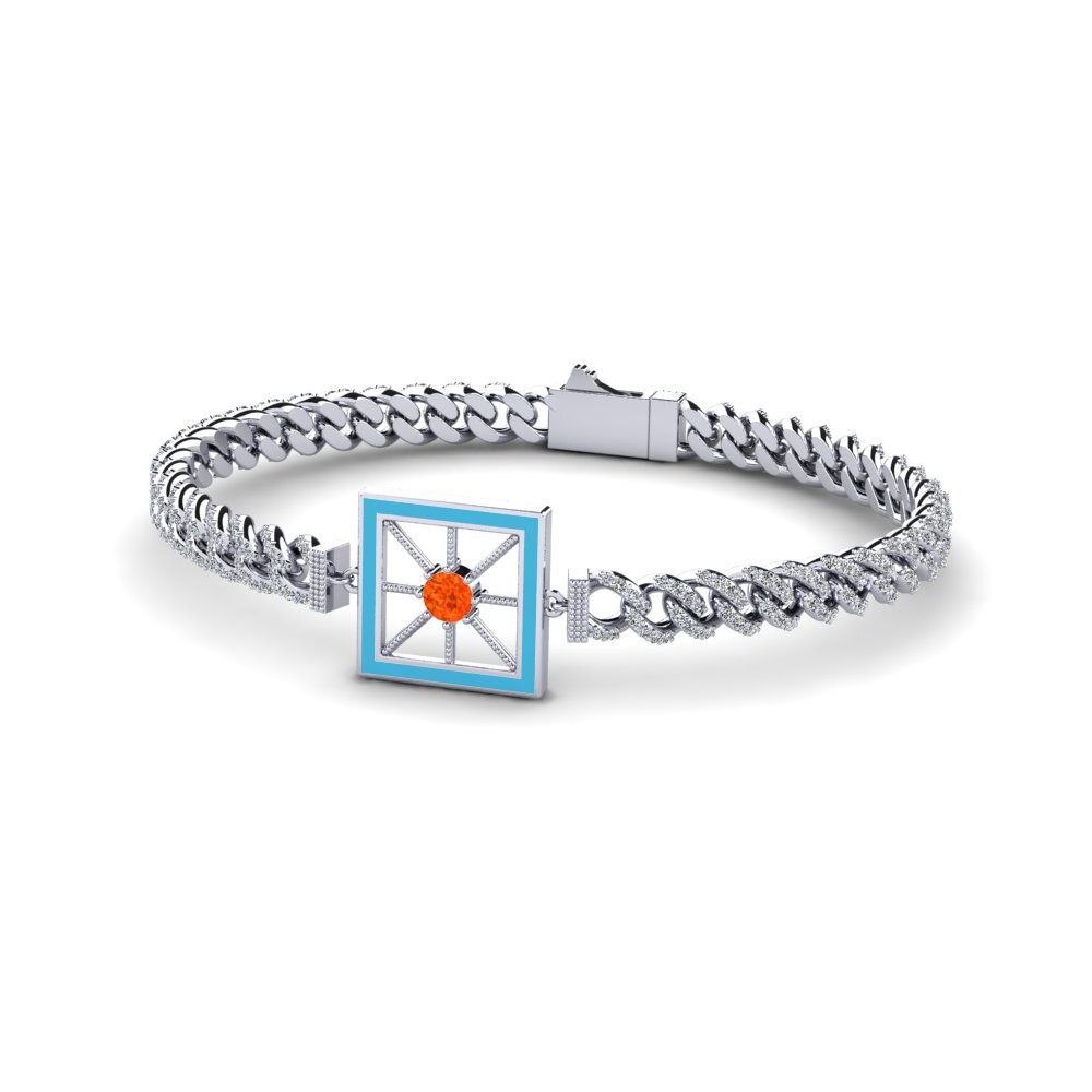 Cuban Link Chain Fire-Opal Bracelets