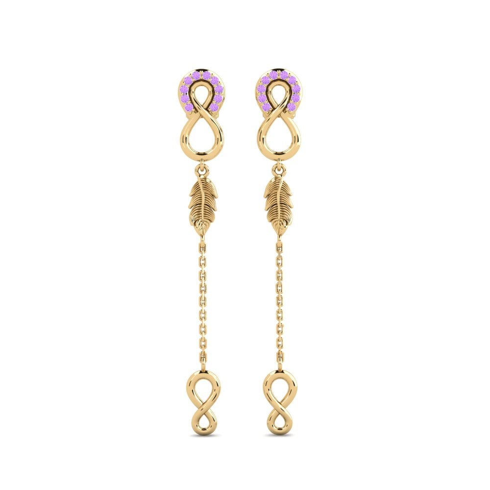 9ct Yellow Gold Amethyst Women's Earring Belleame