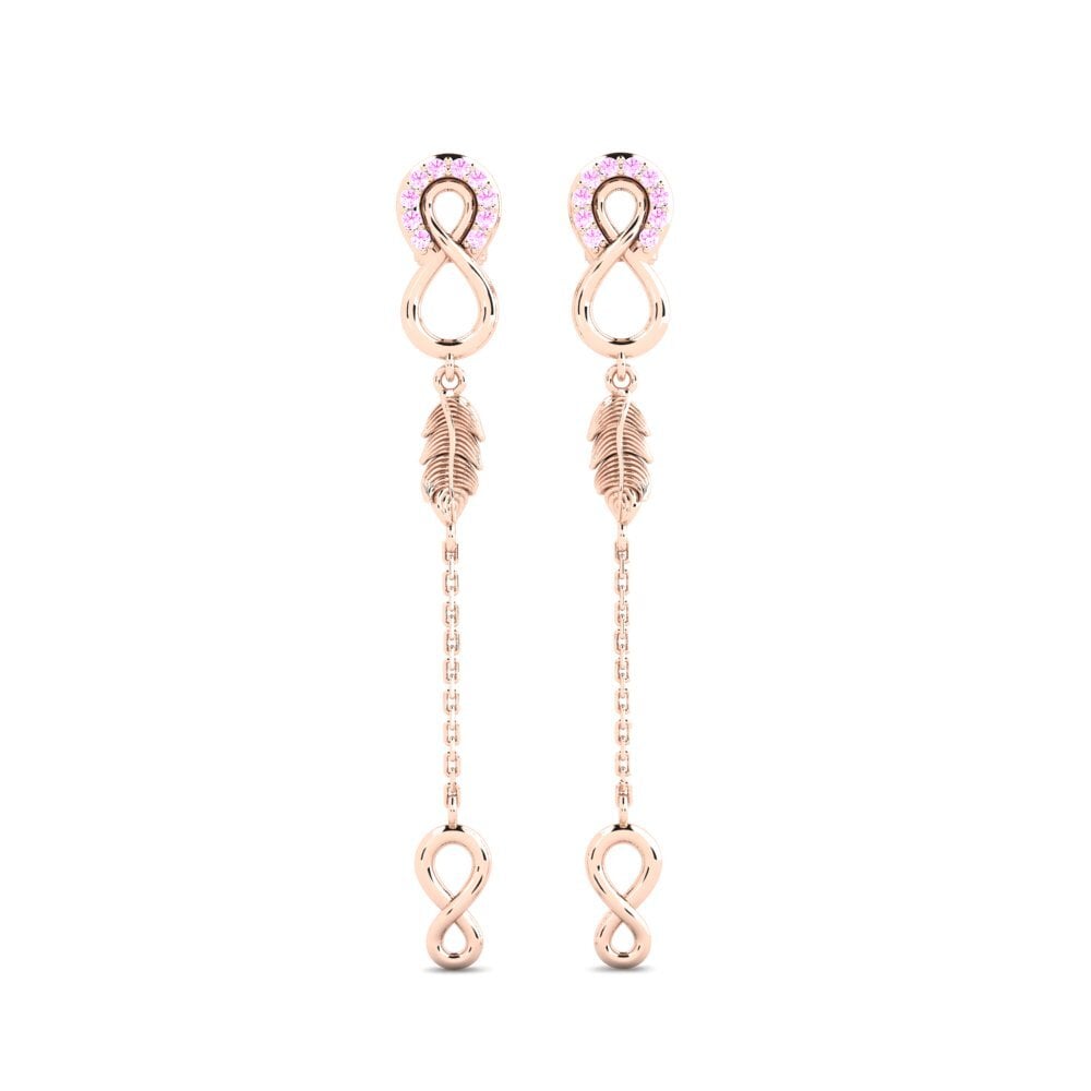 9ct Rose Gold Pink Sapphire Women's Earring Belleame