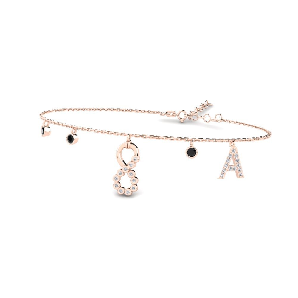 14ct Rose Gold Black Sapphire Women's Bracelet Berjumpa - A