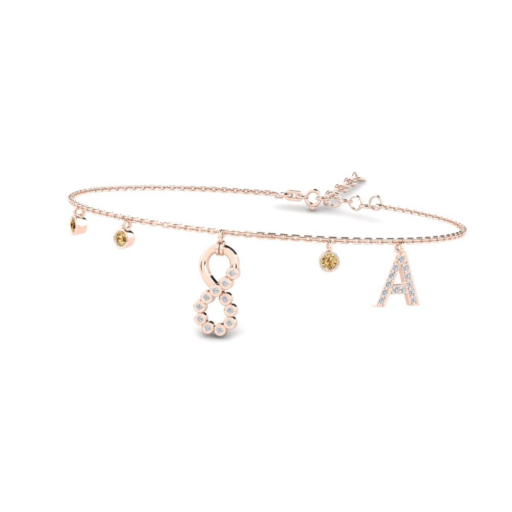 14ct Rose Gold Brown Diamond Women's Bracelet Berjumpa - A