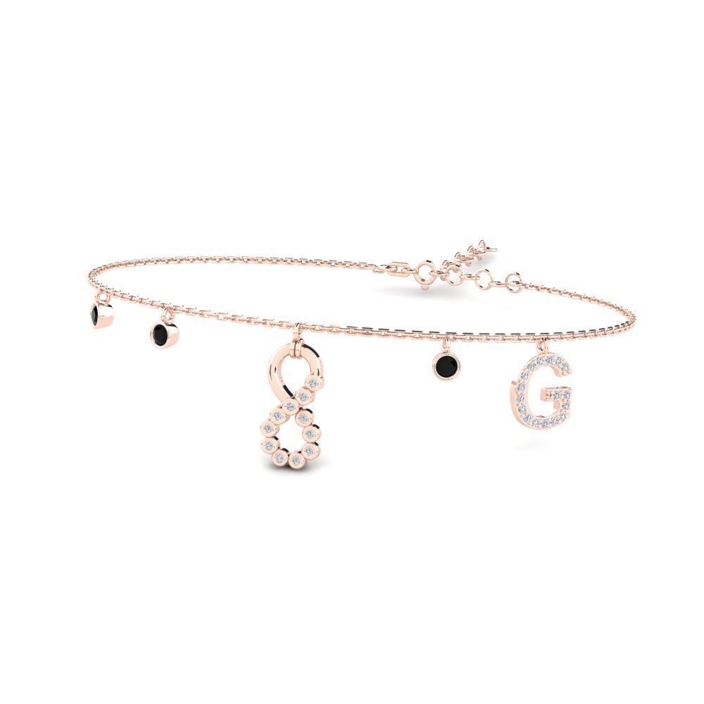 14ct Rose Gold Black Sapphire Women's Bracelet Berjumpa - G