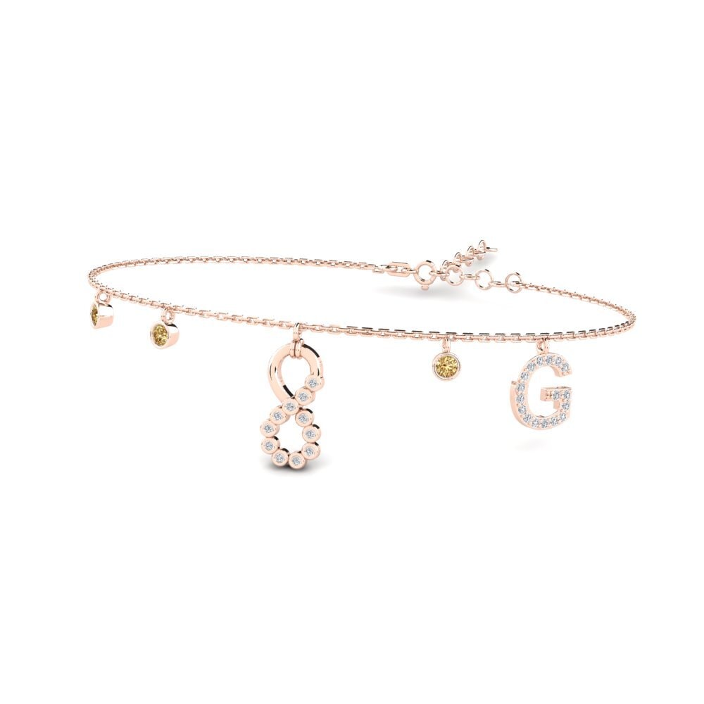 14ct Rose Gold Brown Diamond Women's Bracelet Berjumpa - G