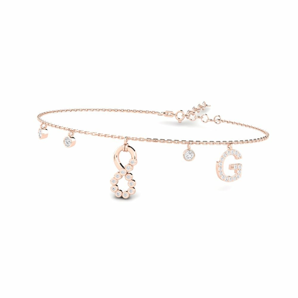 14ct Rose Gold White sapphire Women's Bracelet Berjumpa - G