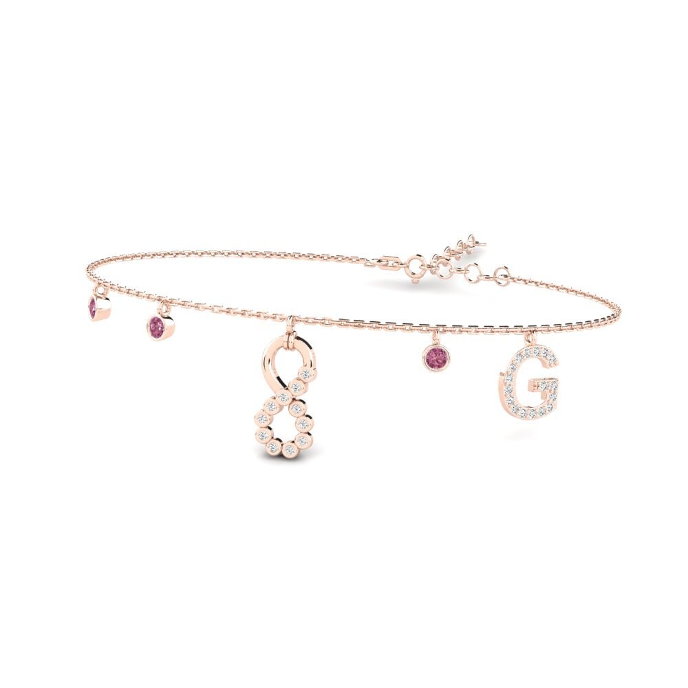 14ct Rose Gold Rhodolite Garnet Women's Bracelet Berjumpa - G